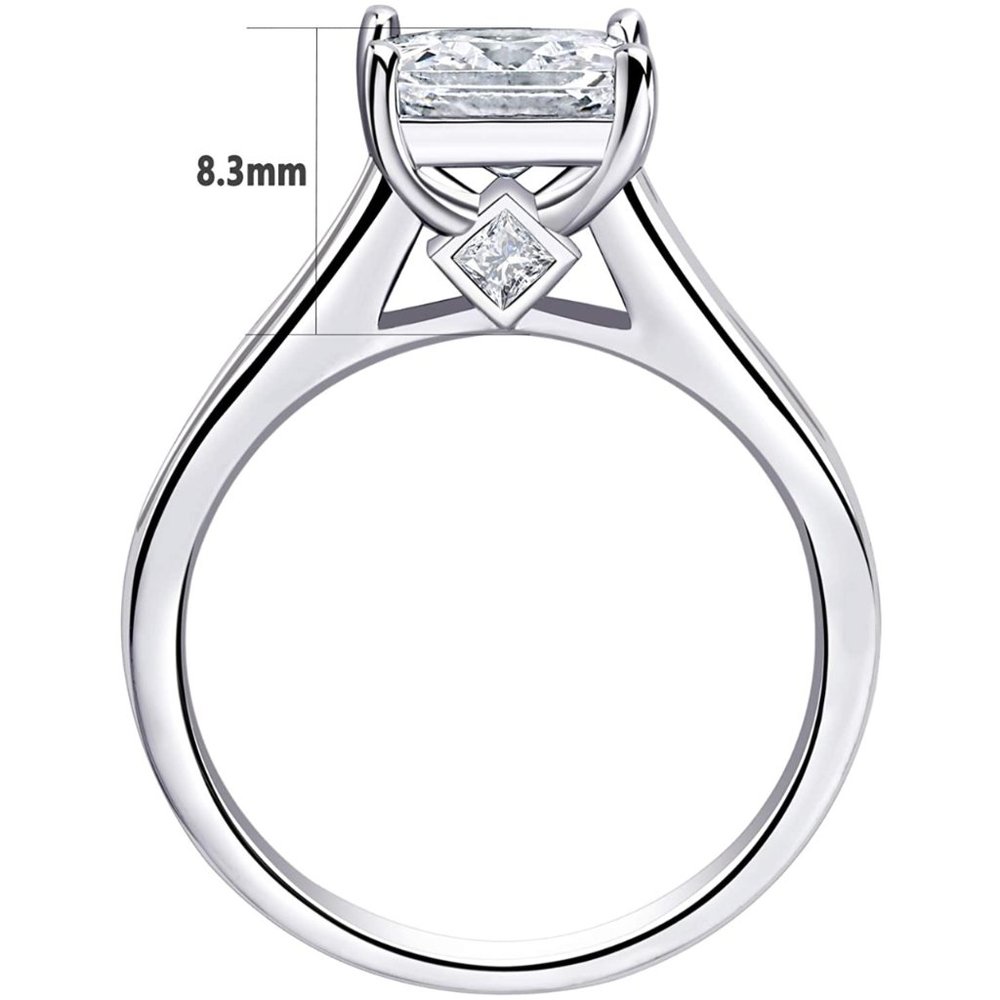 💎 1.8ctw CZ Princess Cut Set – 925 Sterling Silver 💋 - Picture 3 of 6